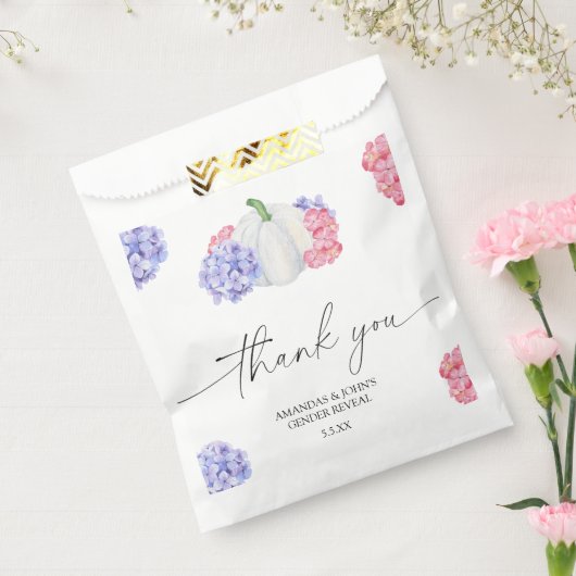 水彩かぼちゃありがとう性別を明かす フェイバーバッグ (封をした状態)