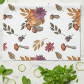 水彩かぼちゃきのこ秋秋をテーマにした キッチンタオル (折り畳み)