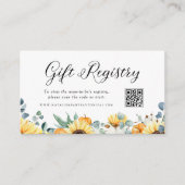 水彩かぼちゃとひまわりQRコードレジストリ エンクロージャーカード (正面)