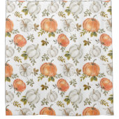 水彩かぼちゃと紅葉の紅葉 シャワーカーテン (正面)