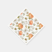 水彩かぼちゃと紅葉の紅葉 スタンダードカクテルナプキン (角)