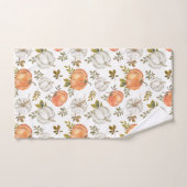 水彩かぼちゃと紅葉の紅葉 バスタオルセット (ハンドタオル)