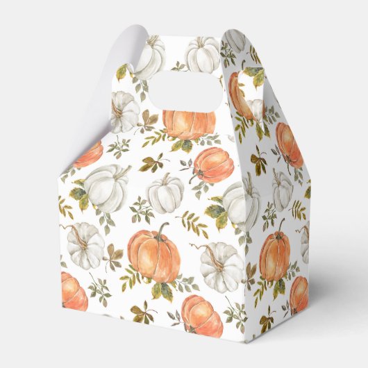 水彩かぼちゃと紅葉の紅葉 フェイバーボックス (正面サイド)