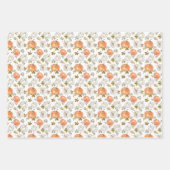 水彩かぼちゃと紅葉の紅葉 ラッピングペーパーシート (正面2)