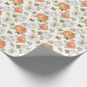 水彩かぼちゃと紅葉の紅葉 ラッピングペーパー (角)