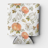 水彩かぼちゃと紅葉の紅葉 缶クーラー (正面)