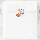 水彩かぼちゃに呪文をかける ラウンドシール (バッグ)