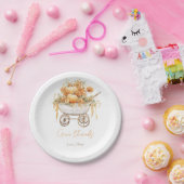 水彩かぼちゃのキャリッジ秋の赤ちゃんシャワー ペーパープレート (パーティー)