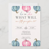 水彩かぼちゃのベビージェンダーリビール秋 招待状 (正面)