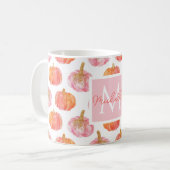 水彩かぼちゃの模様 コーヒーマグカップ (正面左)