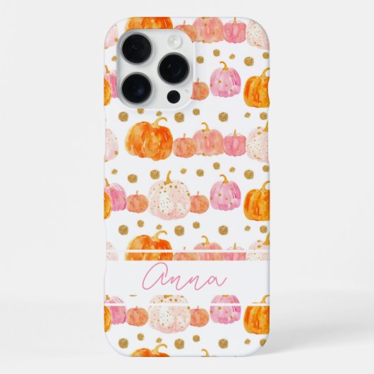 水彩かぼちゃの模様 iPhoneケース (裏面)