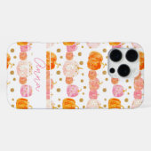 水彩かぼちゃの模様 iPhoneケース (裏面横)