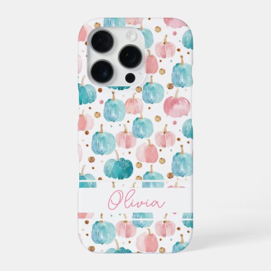 水彩かぼちゃの模様 iPhoneケース (裏面)
