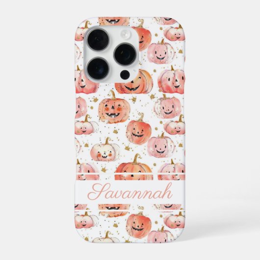 水彩かぼちゃの模様 iPhoneケース (裏面)