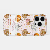 水彩かぼちゃの模様 iPhoneケース (裏面横)
