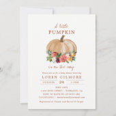 水彩かぼちゃの秋のベビーシャワー 招待状 (正面)