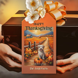 水彩かぼちゃの秋の風景感謝祭 ギフトタグ