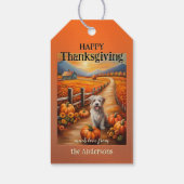 水彩かぼちゃの秋の風景感謝祭 ギフトタグ (裏面)