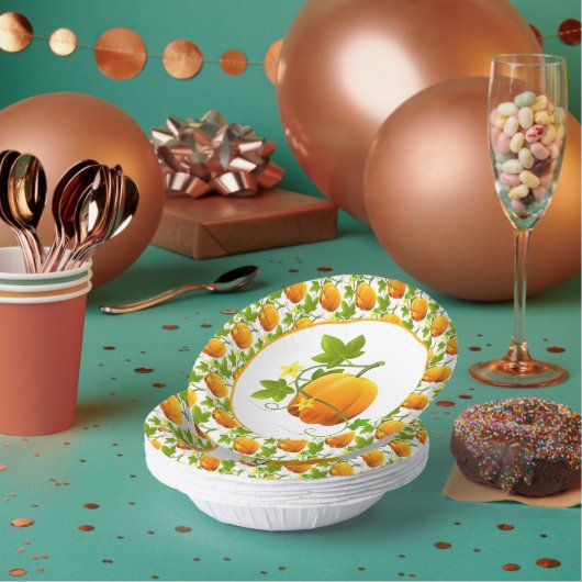 水彩かぼちゃの秋シーズン/感謝祭 ペーパーボウル (複数)