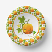 水彩かぼちゃの秋シーズン/感謝祭 ペーパーボウル (正面)