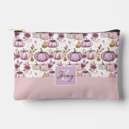 水彩かぼちゃの秋パターン アクセサリーポーチ