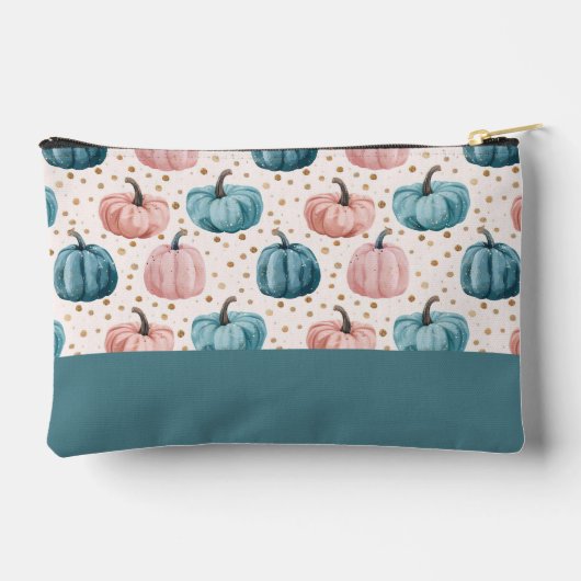 水彩かぼちゃの秋パターン アクセサリーポーチ (裏面)