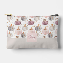 水彩かぼちゃの秋パターン アクセサリーポーチ