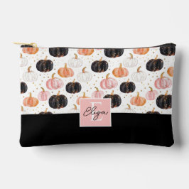 水彩かぼちゃの秋パターン アクセサリーポーチ