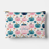 水彩かぼちゃの秋パターン アクセサリーポーチ (正面)