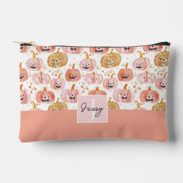 水彩かぼちゃの秋パターン アクセサリーポーチ