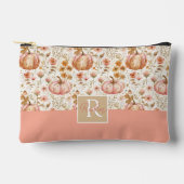 水彩かぼちゃの秋パターン アクセサリーポーチ (正面)