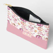 水彩かぼちゃの秋パターン アクセサリーポーチ (見開き)