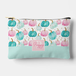 水彩かぼちゃの秋パターン アクセサリーポーチ