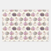 水彩かぼちゃの秋パターン ラッピングペーパーシート (正面3)