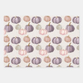 水彩かぼちゃの秋パターン ラッピングペーパーシート (正面)