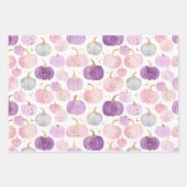 水彩かぼちゃの秋パターン ラッピングペーパーシート (正面2)