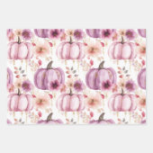 水彩かぼちゃの秋パターン ラッピングペーパーシート (正面3)