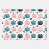 水彩かぼちゃの秋パターン ラッピングペーパーシート (正面3)