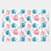 水彩かぼちゃの秋パターン ラッピングペーパーシート (正面2)