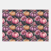 水彩かぼちゃの秋パターン ラッピングペーパーシート (正面2)