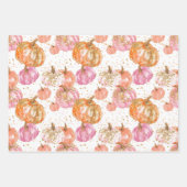 水彩かぼちゃの秋パターン ラッピングペーパーシート (正面)