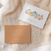 水彩かぼちゃの秋フローラ |赤ちゃんシャワー サンキューカード