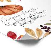 水彩かぼちゃの秋ベビーシャワーおむつラッフル ポスター (角)