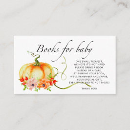 水彩かぼちゃの秋本ベビーチケット エンクロージャーカード