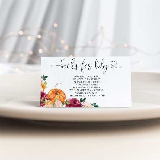 水彩かぼちゃの秋本ベビーチケット エンクロージャーカード