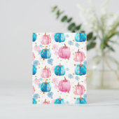 水彩かぼちゃの秋模様 ポストカード (スタンド正面)