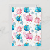 水彩かぼちゃの秋模様 ポストカード (正面/裏面)