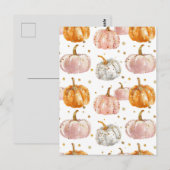 水彩かぼちゃの秋模様 ポストカード (正面/裏面)