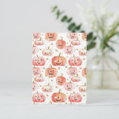 水彩かぼちゃの秋模様 ポストカード (スタンド正面)