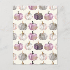水彩かぼちゃの秋模様 ポストカード